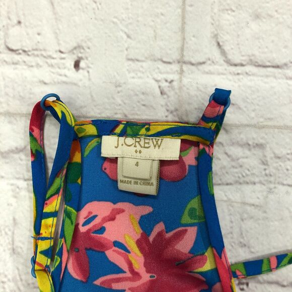 J Crew Women Hawaiian Tropical Racerback Cami Tank Top Size 4 Blouse B276 -4 - Picture 5 of 12